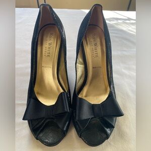 Ron White All Day Heels in Black Peep Toe